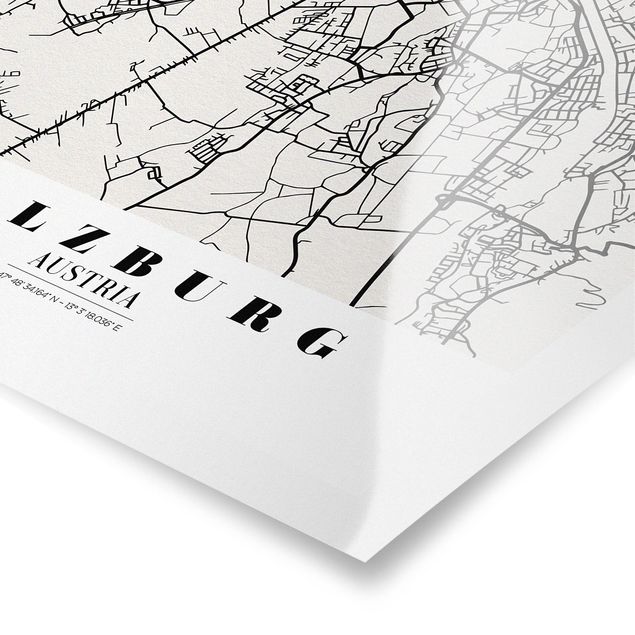 Prints Salzburg City Map - Classic