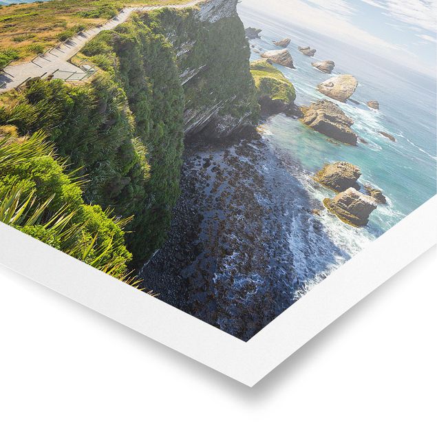 Mountain art prints Nugget Point Lighthouse And Sea New Zealand