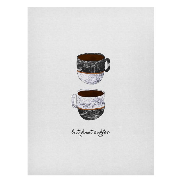 Coffee art print Coffee Mugs Quote But first Coffee