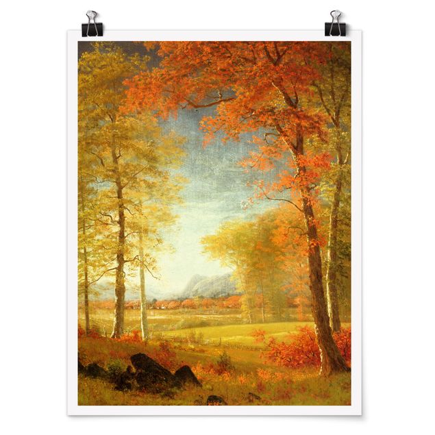 Prints New York Albert Bierstadt - Autumn In Oneida County, New York