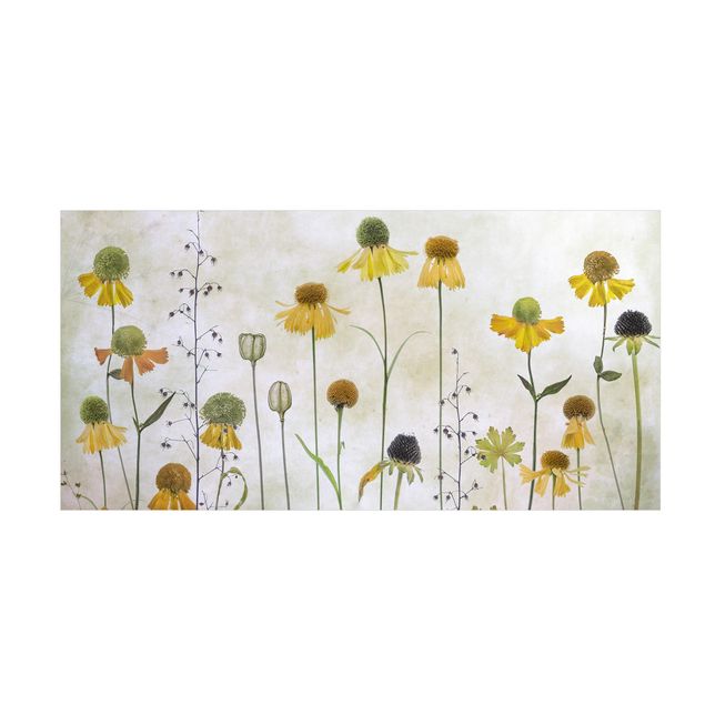 contemporary rugs Delicate Helenium Flowers