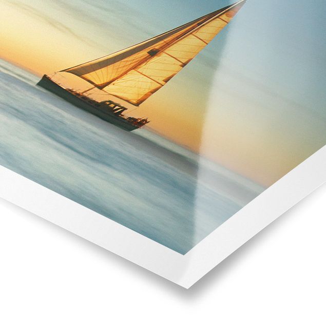 Landscape poster prints Sailboats On the Ocean