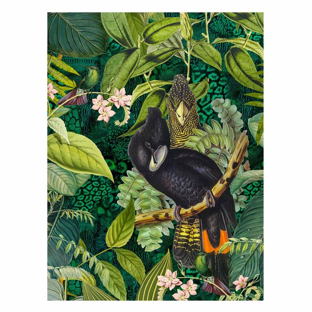 Safari animal prints Colourful Collage - Cockatoos In The Jungle