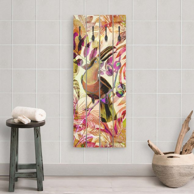 Shabby chic coat rack Colourful Collage - Toucan