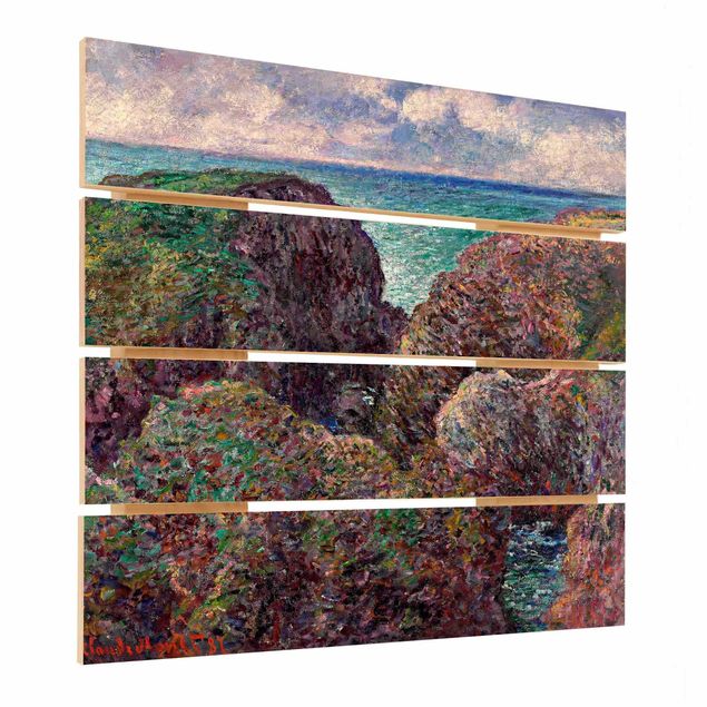 Wood prints beach Claude Monet - Group of Rocks at Port-Goulphar