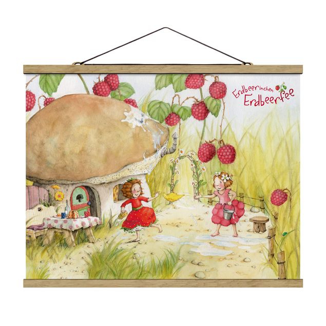 Contemporary art prints Little Strawberry Strawberry Fairy - Under The Raspberry Bush