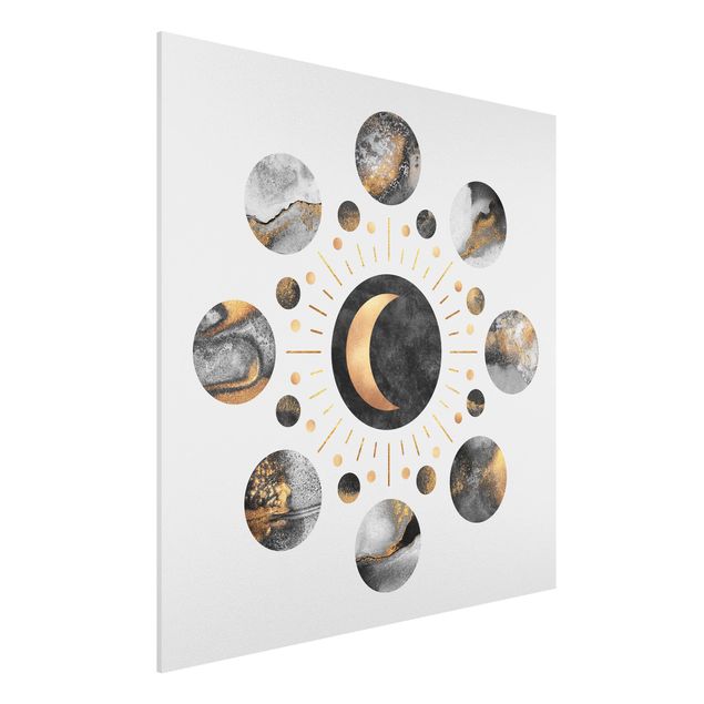 Art posters Moon Phases Abstract Gold