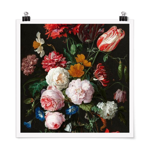 Art prints Jan Davidsz De Heem - Still Life With Flowers In A Glass Vase