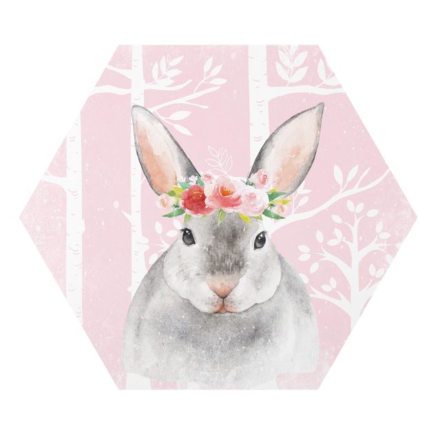 Forex prints Watercolor Bunny Pink