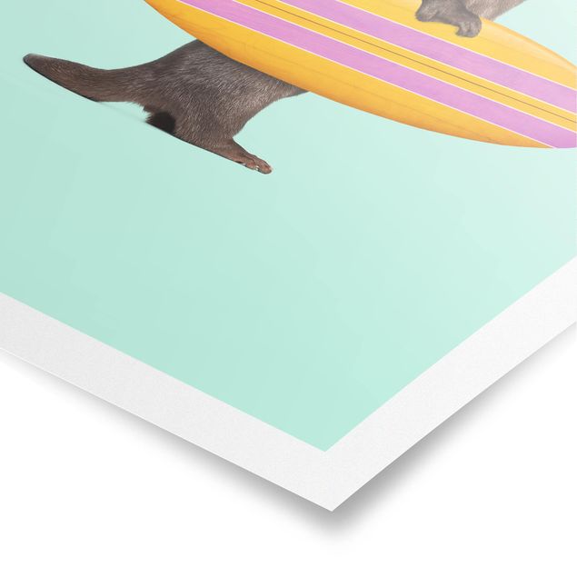 Prints animals Otter With Surfboard