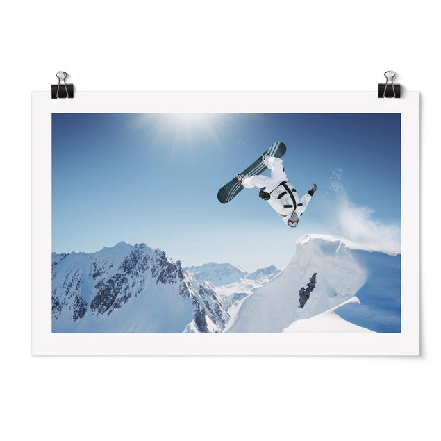 Sports wall art Flying Snowboarder