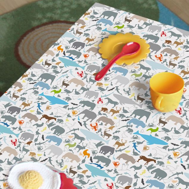 Adhesive films frosted Learning Pattern For Children With Different Animals
