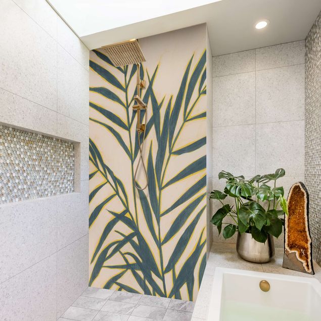 Shower wall cladding - Palm Fronds In Sunlight
