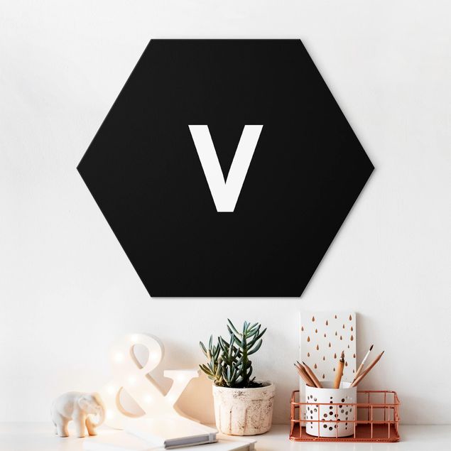 Quote wall art Letter Black V