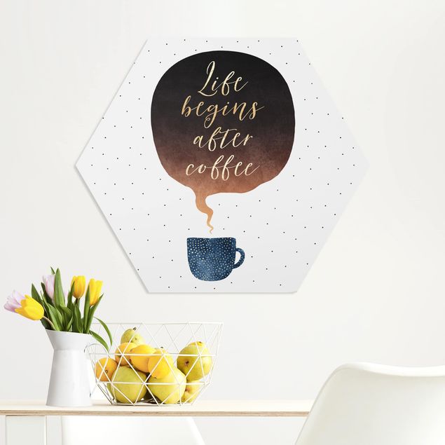 Art prints Life Begins After Coffee Dots