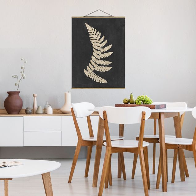 Vintage wall art Fern With Linen Structure IV