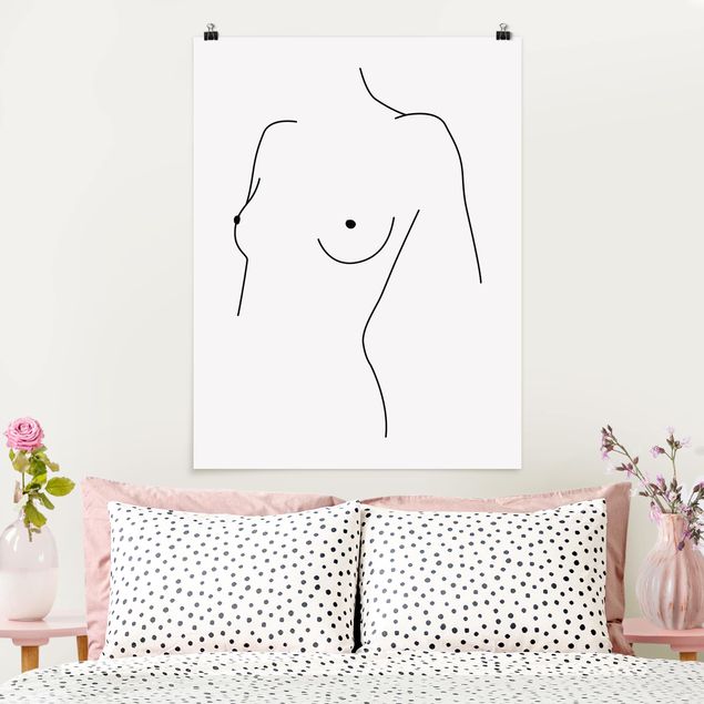 Art styles Line Art Nude Bust Woman Black And White