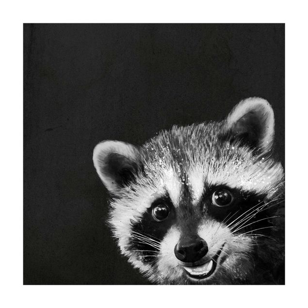 Black rugs Illustration Racoon Black and White Painting