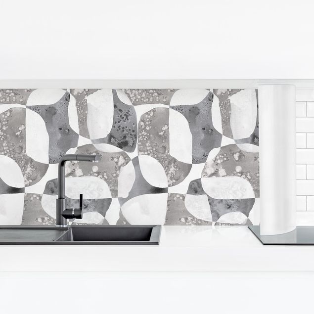 Kitchen splashback patterns Living Stones Pattern In Grey