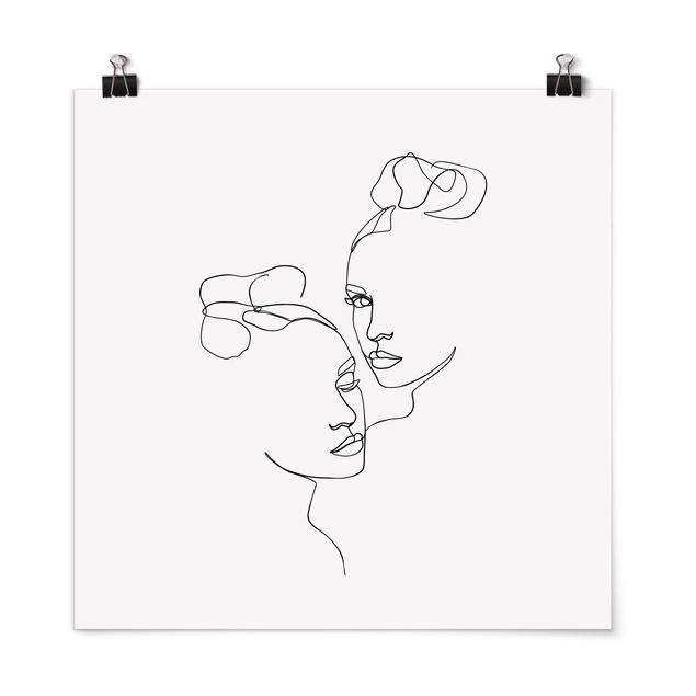 Art posters Line Art Faces Women Black And White