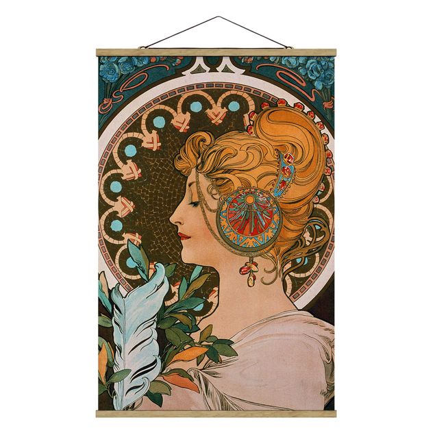 Canvas art Alfons Mucha - The Feather