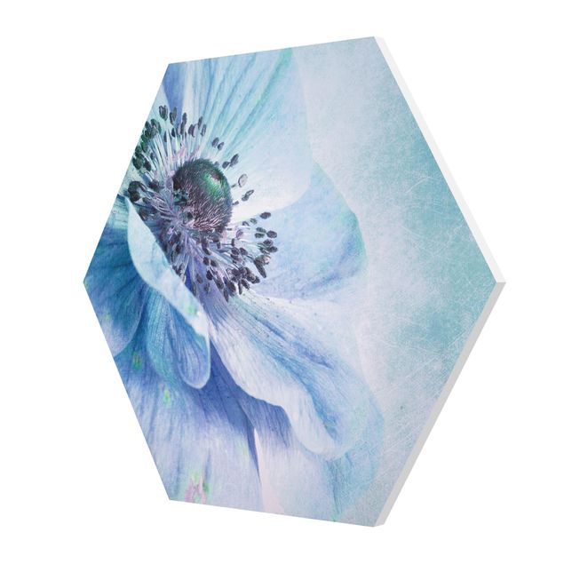 Turquoise canvas wall art Flower In Turquoise