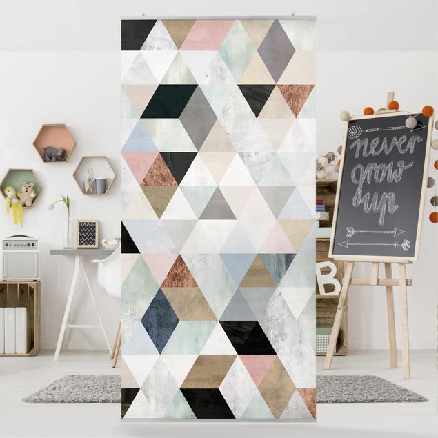 Room divider panels Watercolour Mosaic With Triangles I