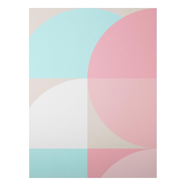 Abstract art prints Scandinavian Shapes In Pastel ll