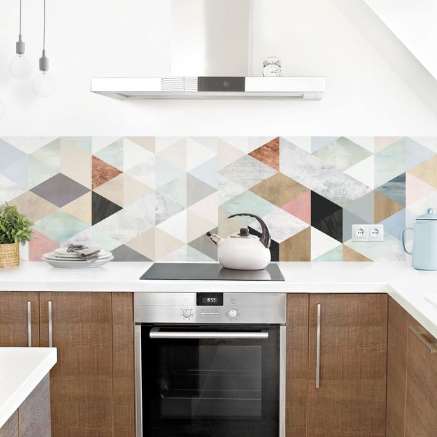 Self adhesive film Watercolour Mosaic With Triangles I