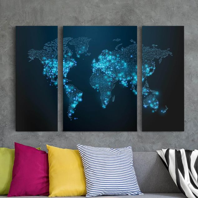 Framed world map Connected World World Map