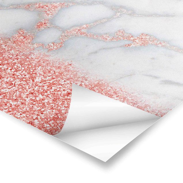 Prints Marble Look With Pink Confetti