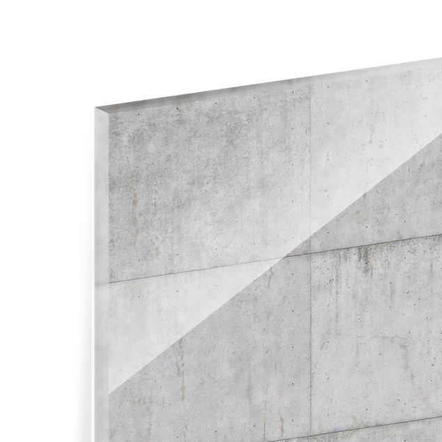 Glass Splashback - Concrete Tile Look Grey - Square 1:1