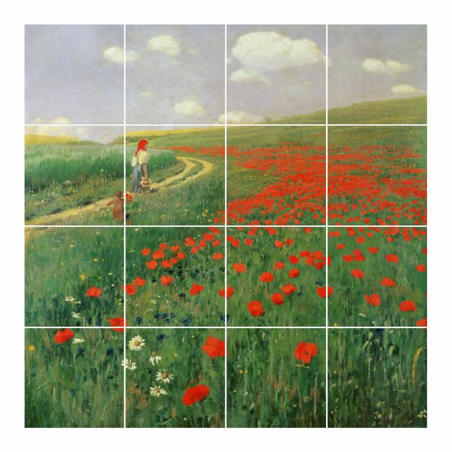 Adhesive films Pál Szinyei-Merse - Summer Landscape With A Blossoming Poppy