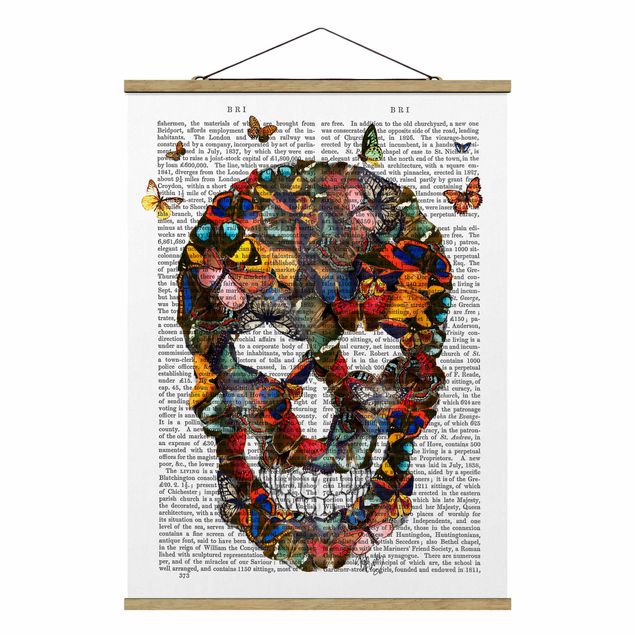 Prints quotes Scary Reading - Butterfly Skull