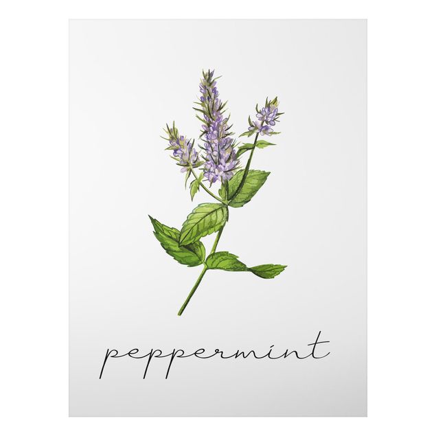 Flower print Herbs Illustration Pepper Mint