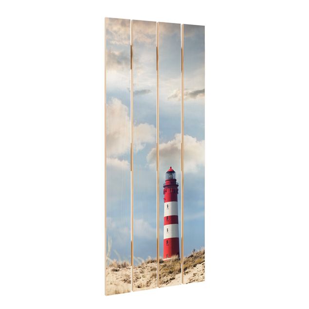 Prints on wood Lighthouse Between Dunes