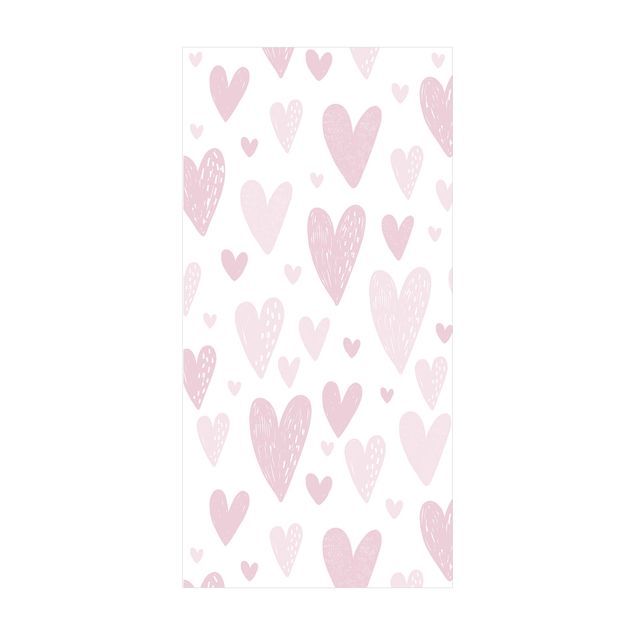 modern area rugs Small And Big Drawn Light Pink Hearts