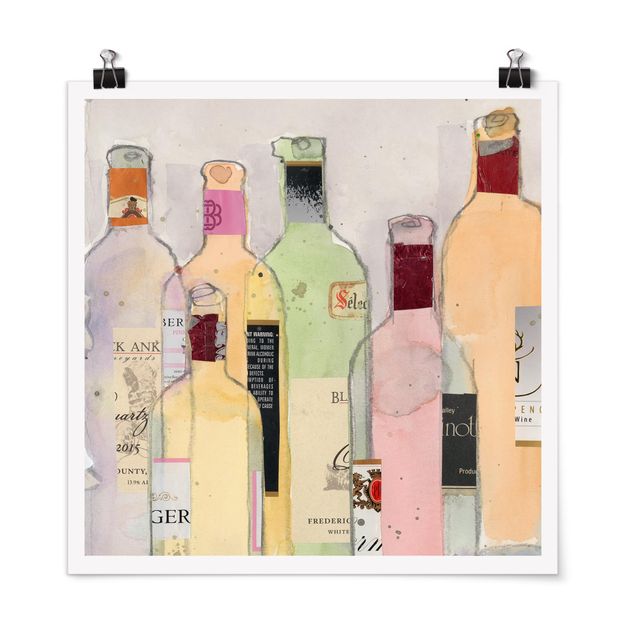 Prints Wine Bottles In Watercolour I