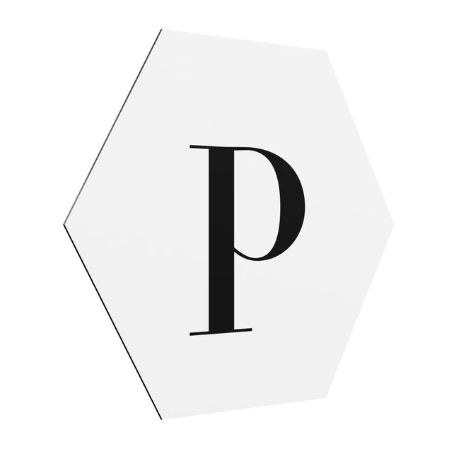 Alphabet poster printable Letter Serif White P