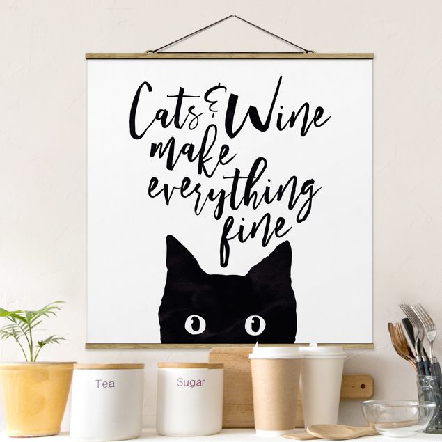 Kitchen Cats And Wine make Everything Fine