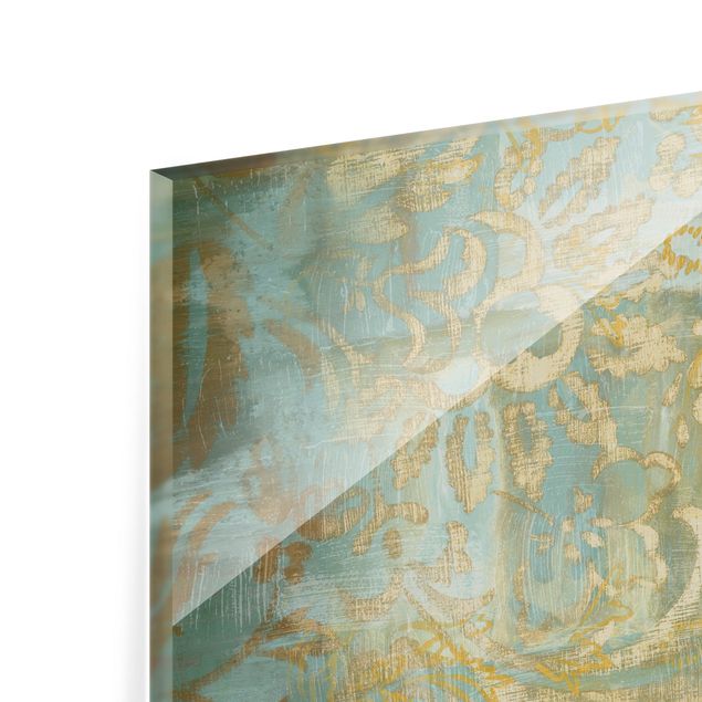 Splashback - Moroccan Collage In Gold And Turquoise - Landscape format 3:2