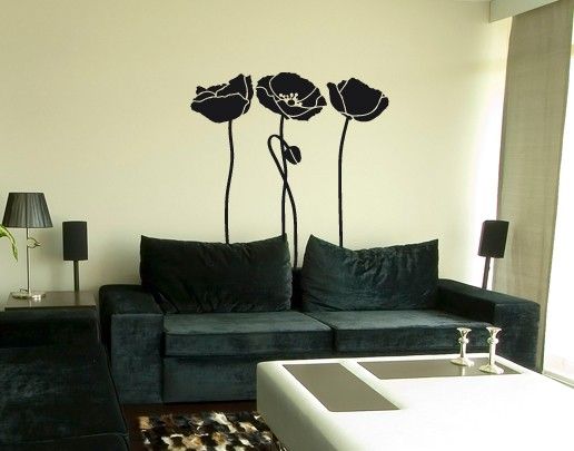 Plant wall decals No.UL82 three poppies