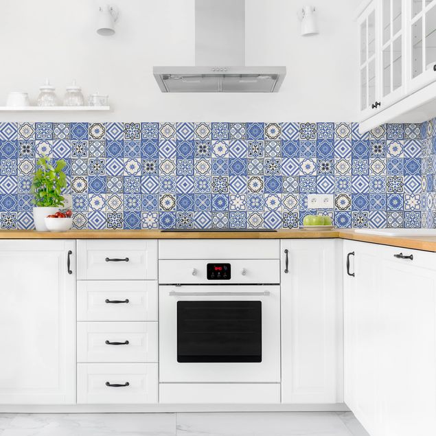 Kitchen splashback tiles Mediterranean Tile Pattern