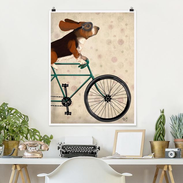 Kitchen Cycling - Basset On Bike