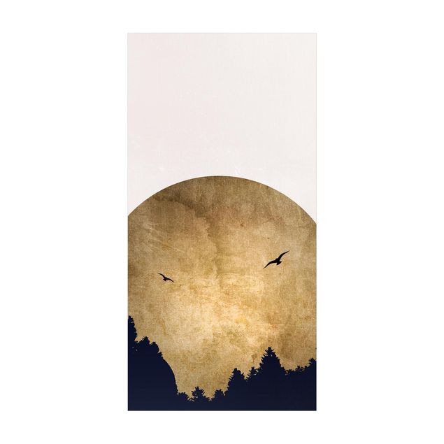 contemporary rugs Gold Moon In The Forest