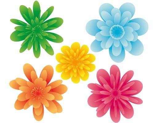 Flower stickers for glass Summer Blossoms
