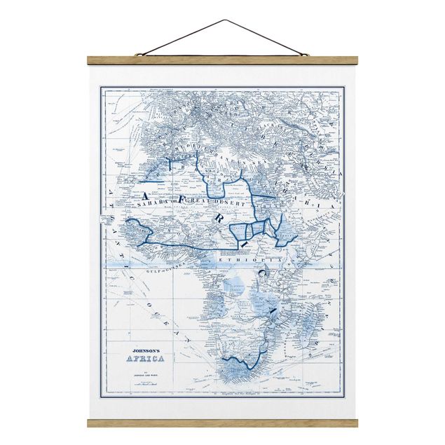 Modern art prints Map In Blue Tones - Africa