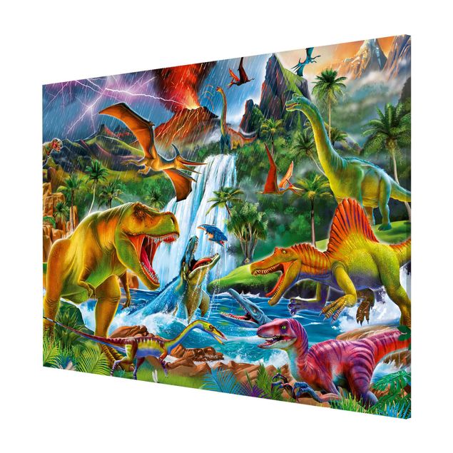 Prints animals Dinosaurs In A Prehistoric Storm