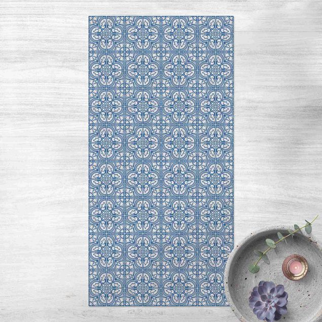 Outdoor rugs Tile Pattern Faro Blue