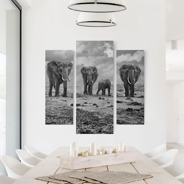 Canvas prints elefant Large Familiy